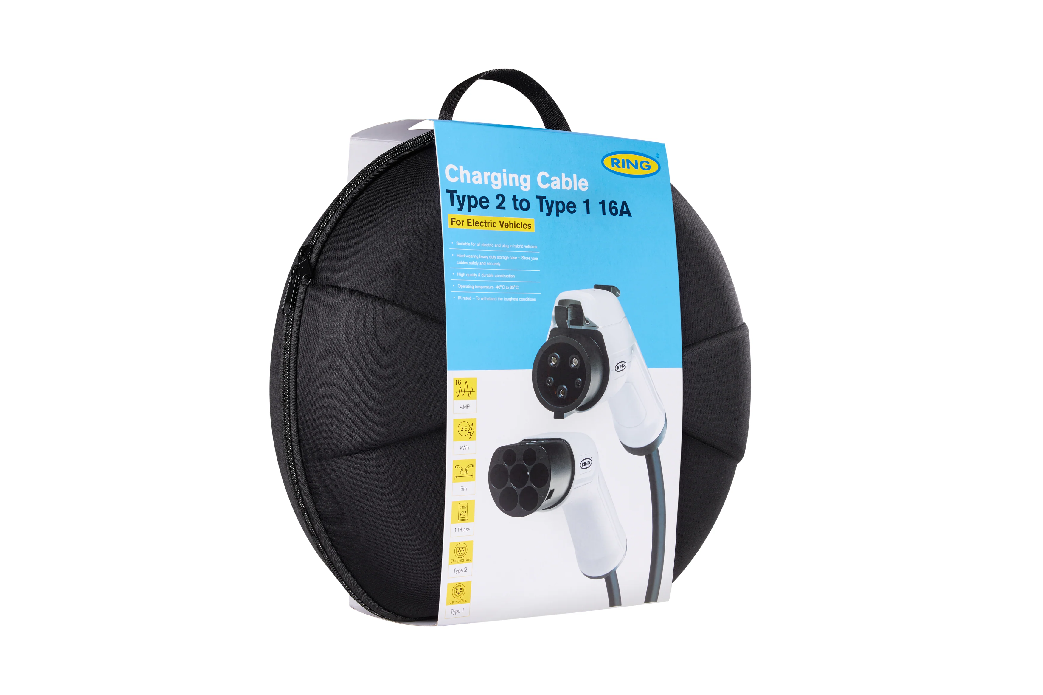 5 Metre 16A Type 2 to Type 1 EV Charging Cable - Image 3