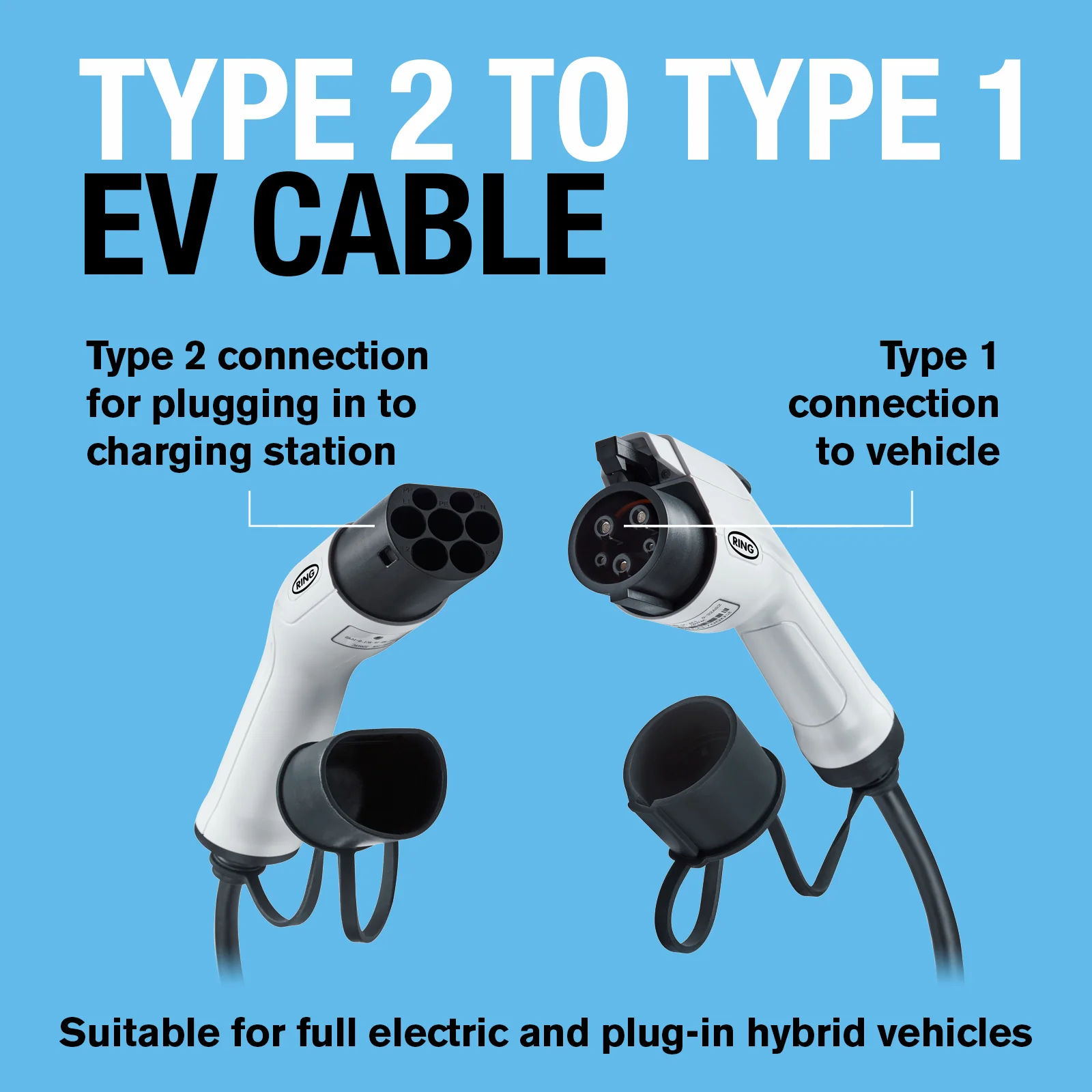 5 Metre 16A Type 2 to Type 1 EV Charging Cable - Image 7