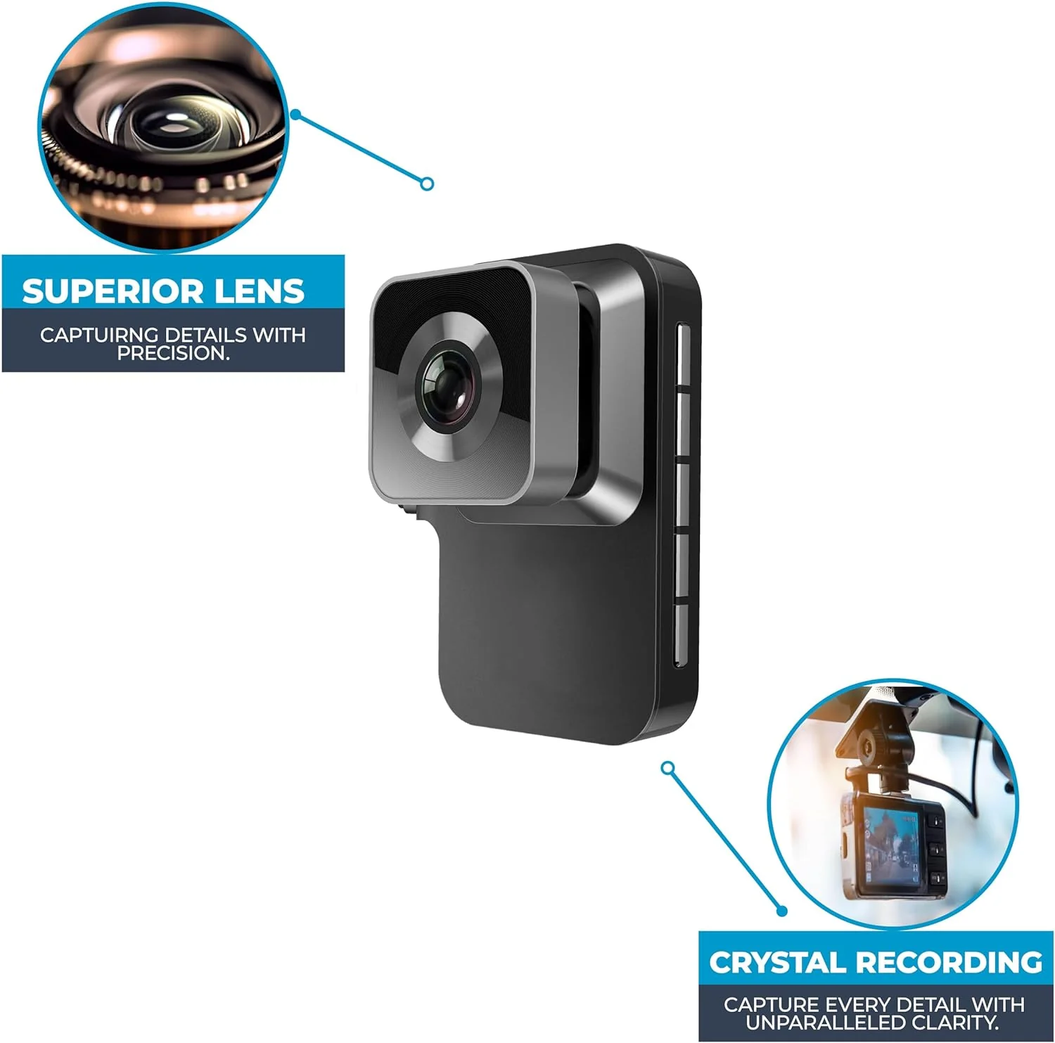 P1 Autocare DASHCAM Super HD - 170-degree angle- HDR 3.0 inch LCD display - Image 5