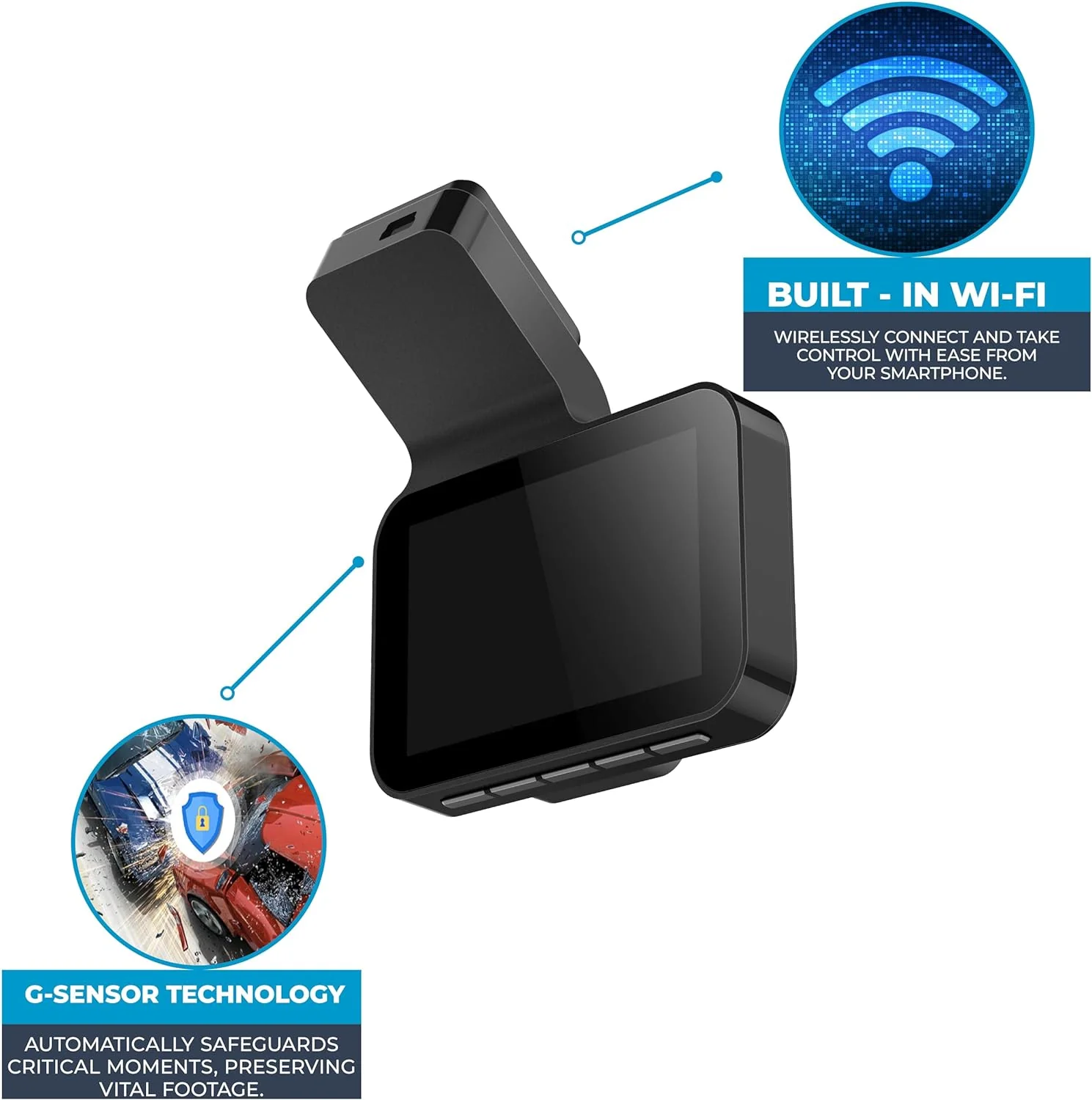 P1 Autocare DASHCAM Super HD - 170-degree angle- HDR 3.0 inch LCD display - Image 6