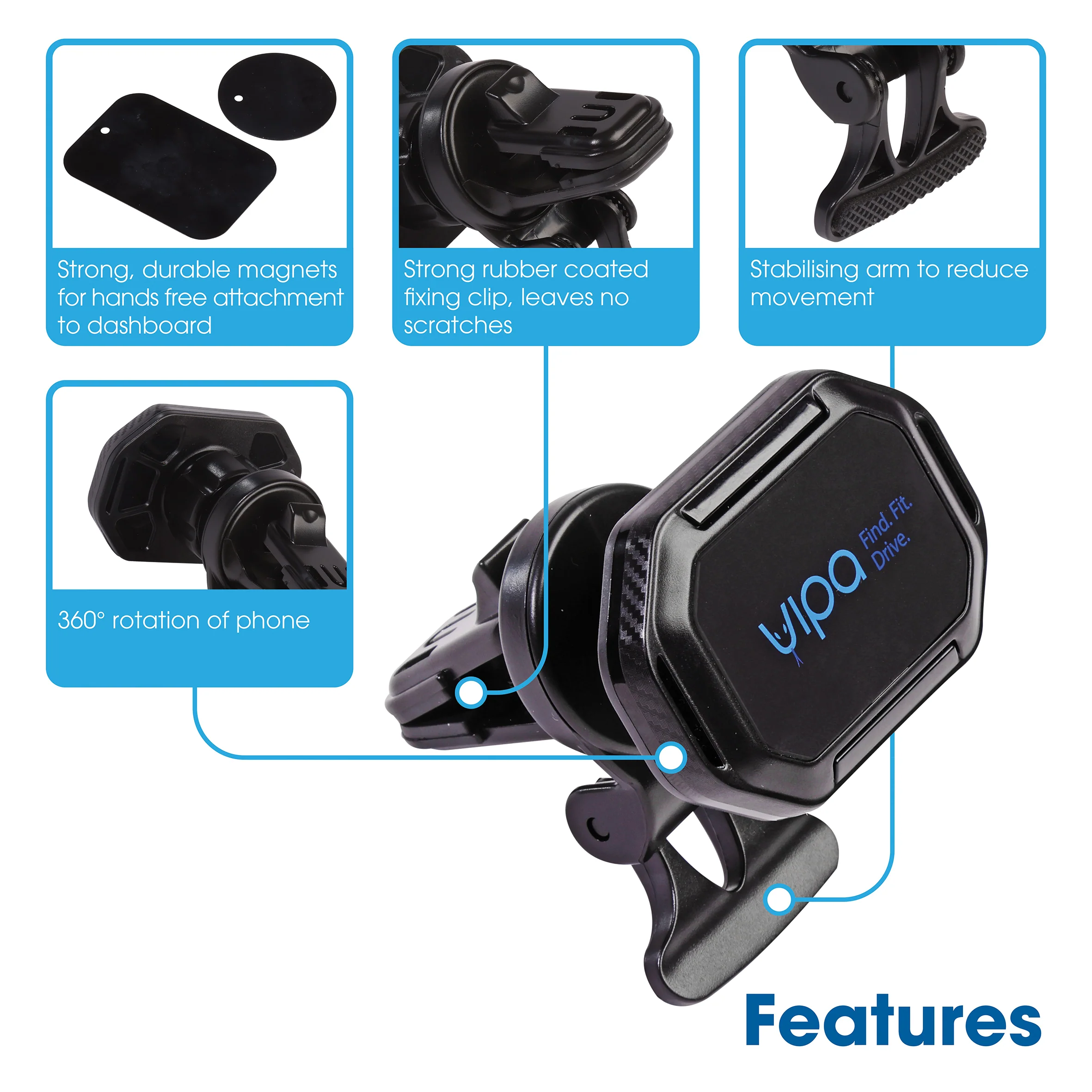 Universal Magnetic Phone Holder - Vent Mounted - Image 4